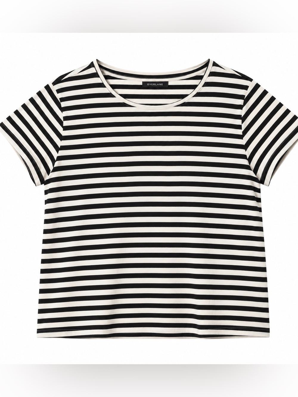 Everlane Black & White Striped Short Sleeve Tee
